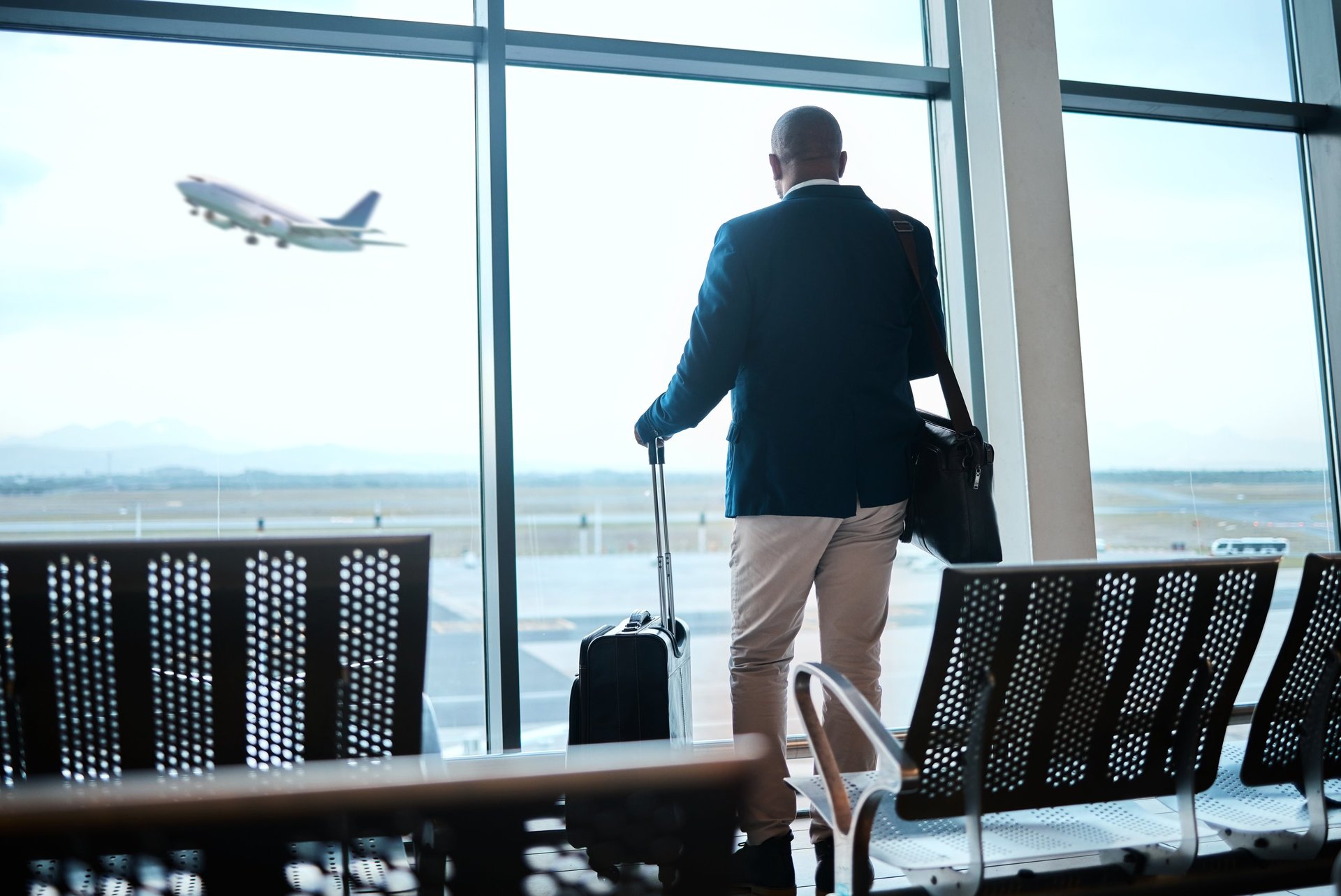 Business traveler at airport